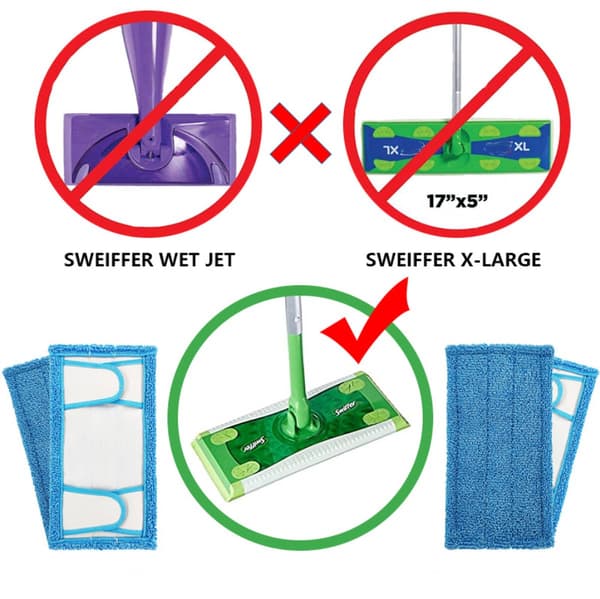 Mikrofiberduk för sopmopp, 4-pack återanvändbara moppdynor, våt- och torranvändning, för Swiffer