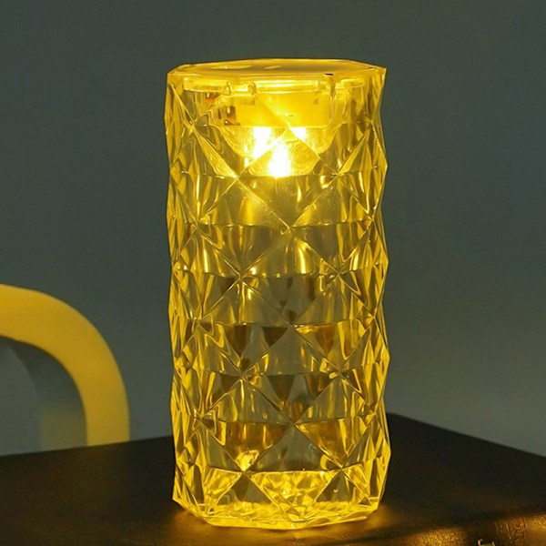 Kristall bordlampe LED bar lampe touch gull skrivebordslampe hvitt lys