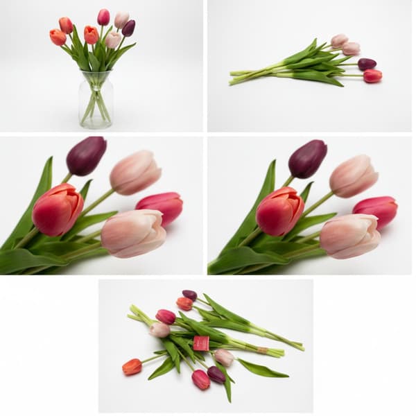Artificial Tulips - Tulips - Mixed Colors Old Pink - Artificial Flowers