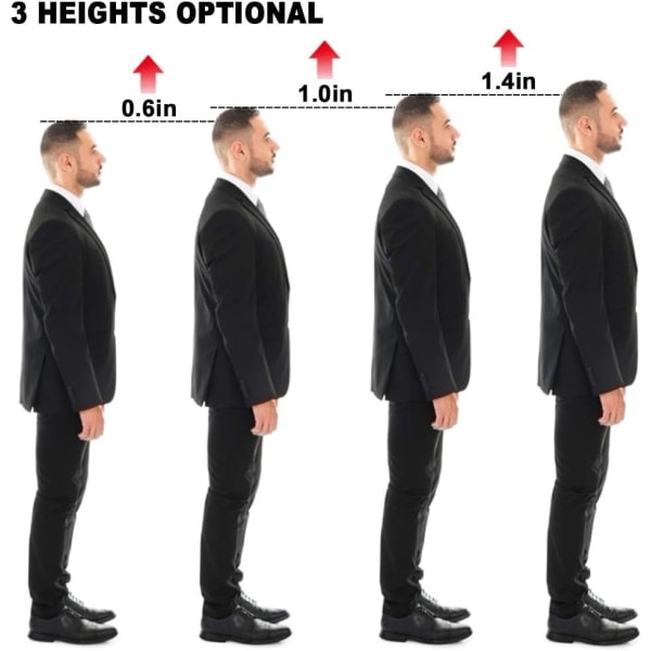 3 par 3 høyder for kvinner Gel Height Øk innersåle, usynlig