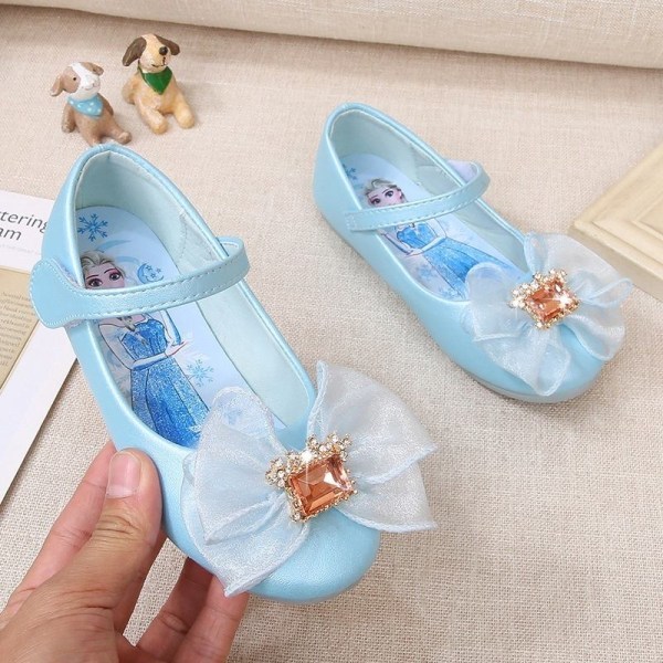 Elsa Prinsesse Sko Børn Pige med Paljetter Sølvfarvet 15.5cm / Størrelse 24 15.5cm / size24