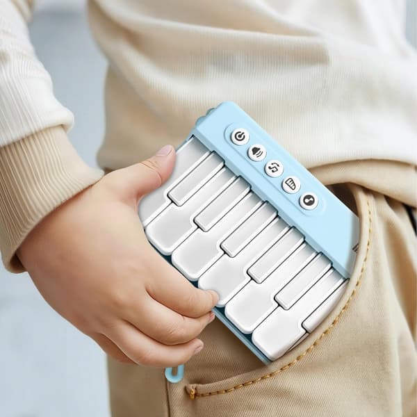 Mini Klaver Keyboard til Børn - Justerbar Lydstyrke & Lys - 15 Melodier, Læringstilstand, 3 Lydeffekter ...