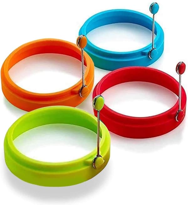 4 Silikone Æg Bageforme - Non-Stick - FDA Certificeret - Til Æg & Pandekager