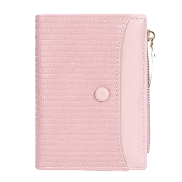 PU Læder Damepung Bifold Multi Card Case Pung med Lynlåslomme