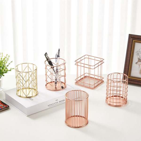 Nordisk roséguld kontorsmaterial multifunktionell pennhållare C C
