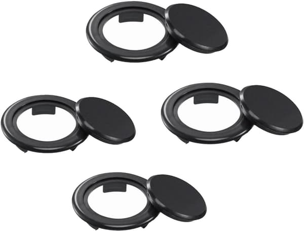 4 Havebord Parasol Hul Ring & Hætte Sæt - Plastik Prop Dækken, Reservedele - Sort - 65*10 mm