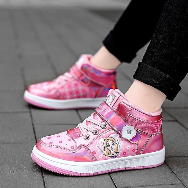 Barnskor Tecknade Sneakers Mode Plattor För Flickor Fr2107 Rosa Pink 36