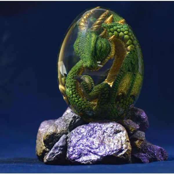 Lava Dragon Egg Resin Craft: Utsökt dekorativ prydnad som visar ett eldigt drakeägg Large lava base-led glow