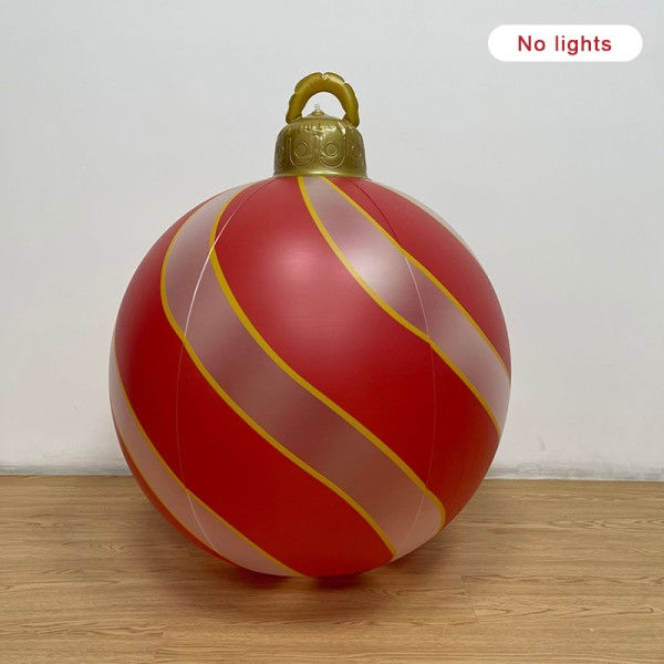 60cm Utomhus Jul Uppblåsbar Dekorativ Boll PVC Jätte Stor 5 Utan Ljus onesize