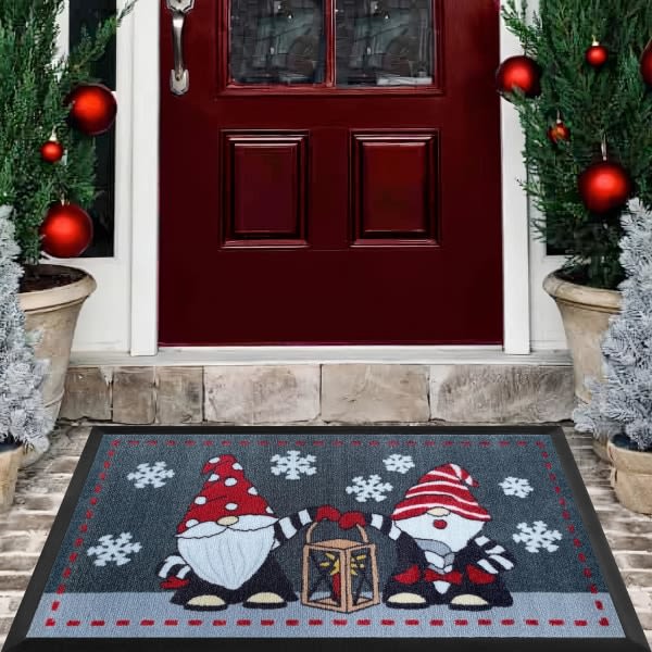 Jul Dörrmatta - Halkfri Absorberande Jul Dörrmatta - 30'x17' Utomhusdörrmatta - Jul Välkomstmatta - Jul Utomhusmatta - Julmatta