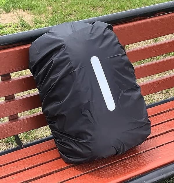2-pak vandtætte reflekterende rygsæk-regnslag, polyester, til vandring, cykling og klatring, sort, 30 til 40L 2PC S