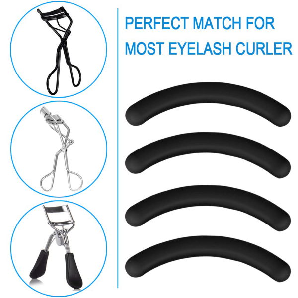 24 stk Curler Refills Øyenvippebøyer Refill Pads Svart