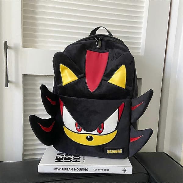 Sonic Ryggsäck Shadow The Hedgehog 3D Plysch Ryggsäck Barn Studentväska