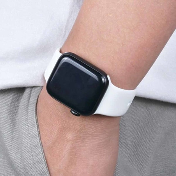 Apple Watch 38/40/41 1/2/3/4/5/6/7/8/SE Silikonarmband Silikon Vit vit white
