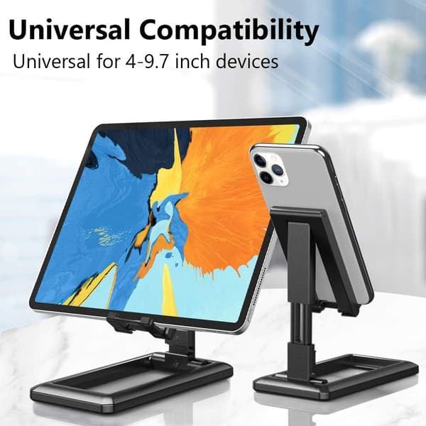 Adjustable Mobile Stand, with a Dual-Axis Mechanism for Precise Adjustment, Provides a Stable Base for Your Devices and Supports a Variety