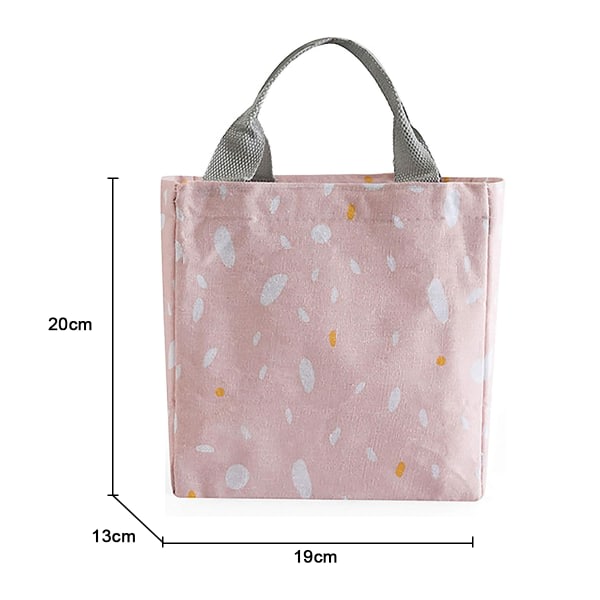 CDQ Lunchväska för män Kvinnor Isolerad Lunchbox Portable Grå Pink