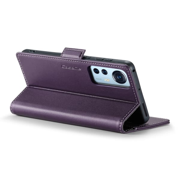 Caseme 023-serien för Xiaomi 12 5g / 12x 5g / 12s 5g Pu- cover Rfid-blockerande phone case Violetti