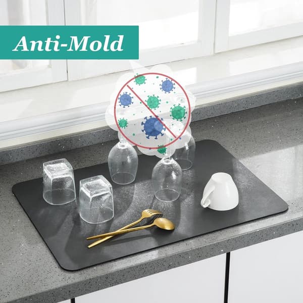 Kaffeabsorberende drypmåtte 40x50cm, sort - tamper måtte, til kaffemaskine, te tilbehør