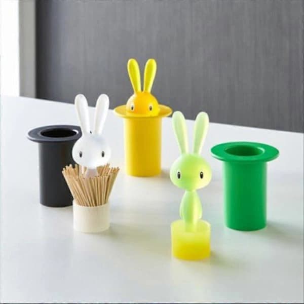 Cute Rabbit Manual Toothpick Holder (Green), Thermoplastic Resin Design Toothpick Holder