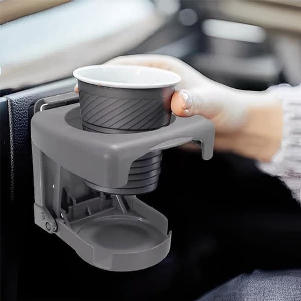 Universell sammenleggbar bilkoppholder, plassbesparende dashbordmontering for biler, båter og lastebiler, svart, grå og beige