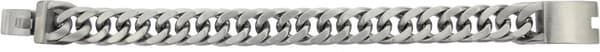 Herrarmband kedja 316L rostfritt stål borstad pansarlänk allergivänligt dolt lås 23 cm silver 15 mm