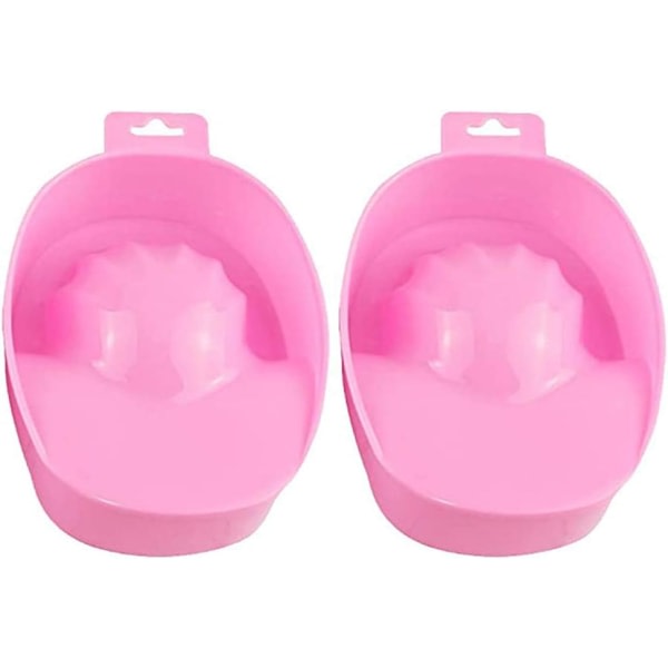 CDQ 2-delad dubbel nagelblötskål Handvårdsskål för nagelborttagning (rosa)