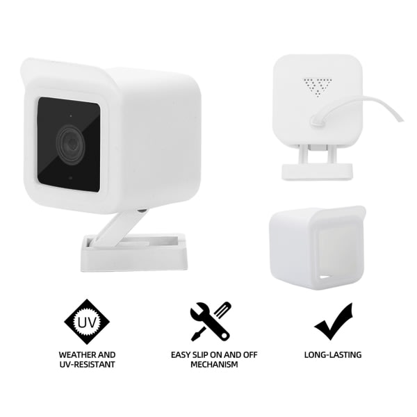 2 stk. Wyze Cam V3 Case Overvågningskamera Case (sort+hvid) CDQ