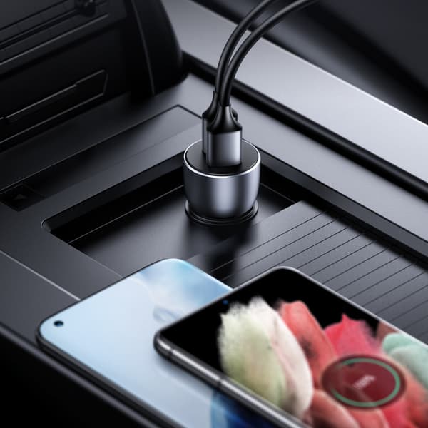 Ugreen Hurtiglader til bil 2x USB 36W Quick Charge SCP FCP AFC grå 0.047