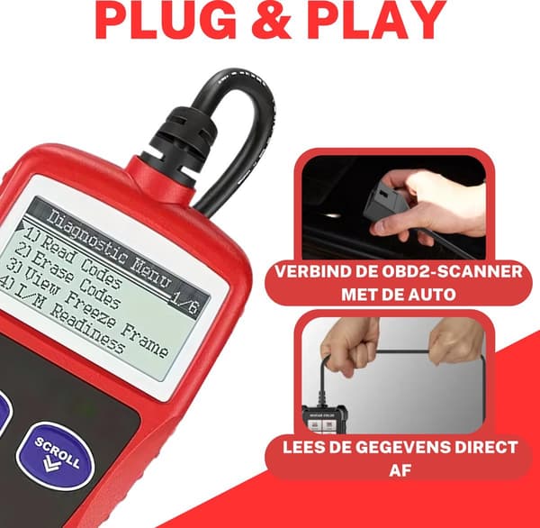 OBD2 - scanner - OBD - Bildiagnostik - Ryd fejl - Hollandsk sprog - Bilscanner