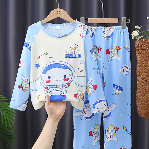 Flickors Pyjamas Børnepyjamas Langærmet Tegneserie Børn Baby Mellemstore og Store Drenge Hjemmetøj Sæt Space jade dog Space jade dog 125-135cm