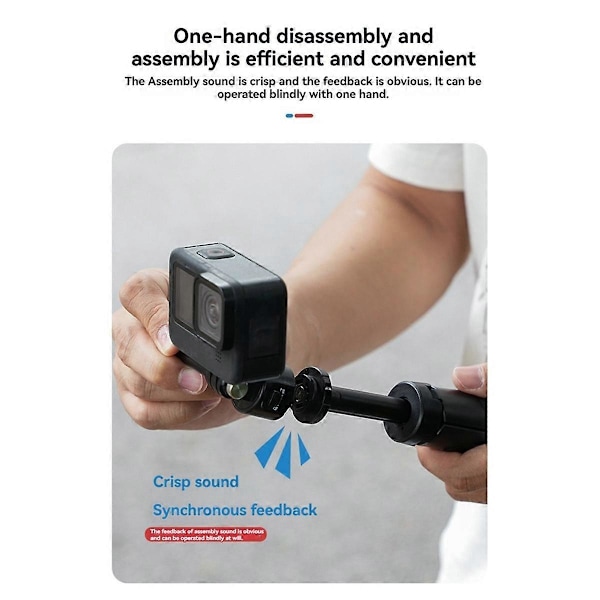 Quick Release Selfie Stick Folding Tripod for GoPro13 Action 5/4/3 Action Camera Accessories