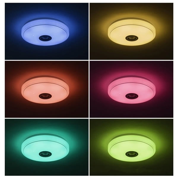RGB LED-taklampa dimbar med fjärrkontroll och Bluetooth-app
