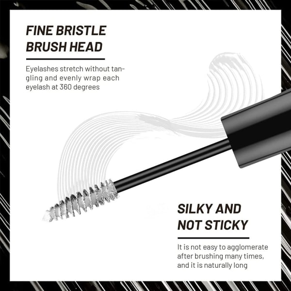 CDQ Farverig mascara, vandtæt langvarig tyk mascara (hvid)