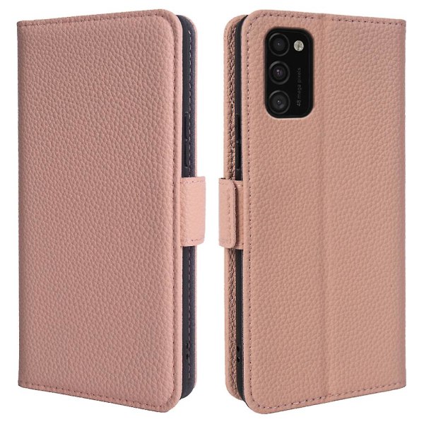 För Samsung Galaxy M21 / M21 2021 / M30s Litchi Texture Äkta kohudsläder+tpu Case Rosa