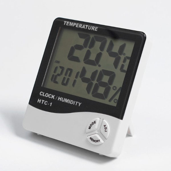 LCD elektronisk digital temperatur fuktighetsmätare inomhus utomhus Vit utan batteri