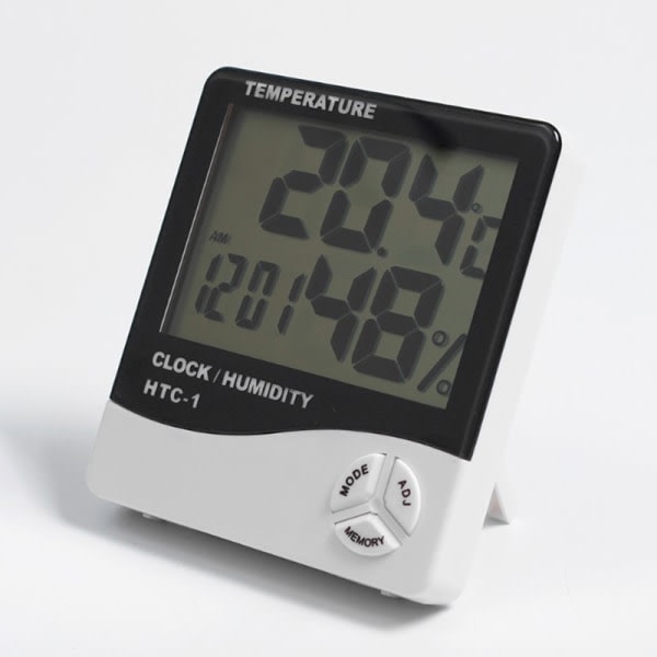 LCD elektronisk digital temperatur fuktighetsm?tar innenhus utendørs Hvit uten batteri