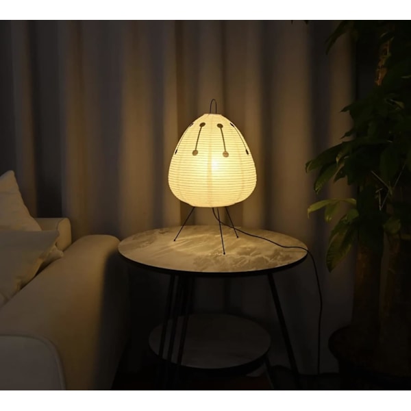 Nogyu2022 Noguchi Stil Akari Lampe u2022 Japansk bordlampe i papir u2022 Inspirert av Isamu Noguchi u2022 Risapir u2022 Nattbord Desk Lamp (Black/White)