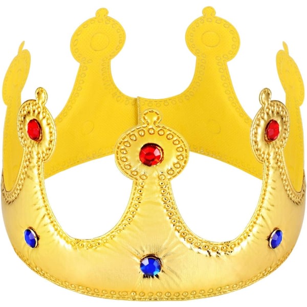 CDQ King Crowns Barn Födelsedagsfest Hatt Princess Tiara Pannband Kostym Accessoarer Party suosii kultaista kultaa