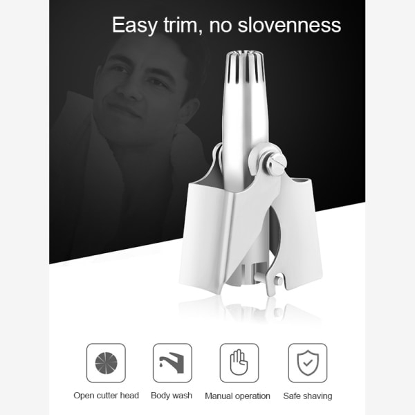 Näs trimmer för män Rostfritt stål Manuell tvättbar nästrimmer one size