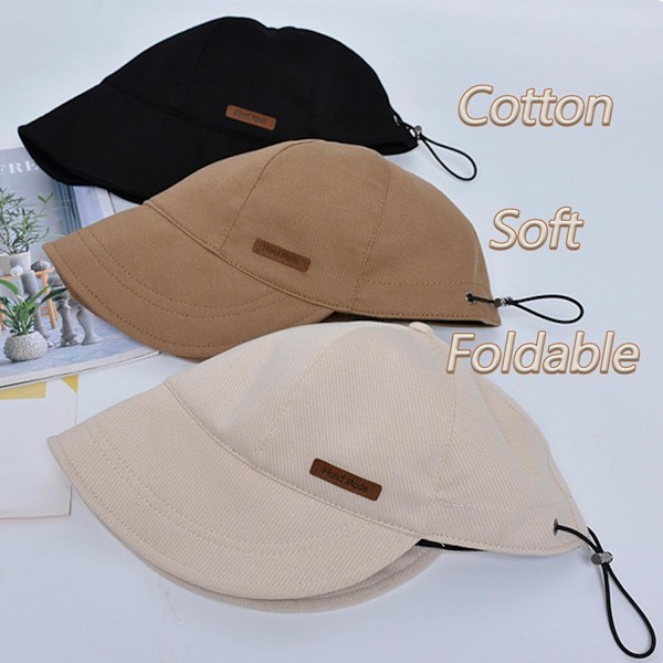 Bomullsbaseballkeps för damer för våren - Bomullsgolfsolhatt för vår sommar utomhus (mjuk brätte, vikbar och packbar) Beige