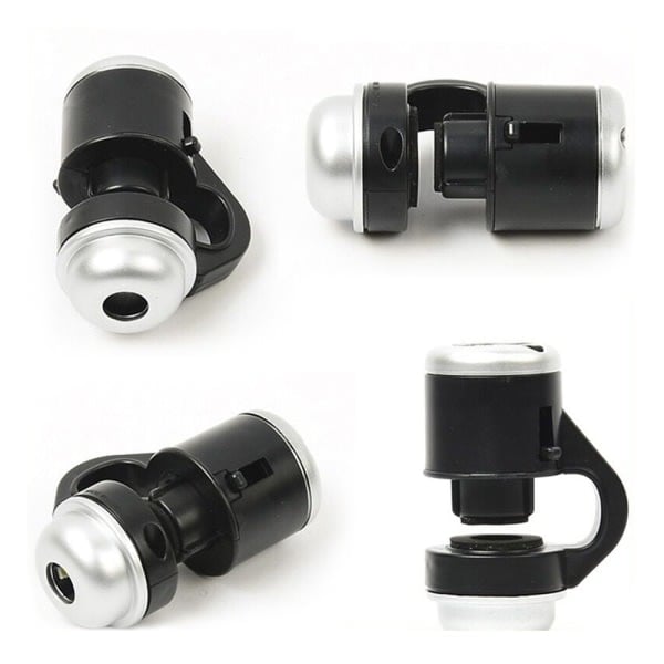 30x zoom LED-mikroskop forstørrelsesglas Clip-on mobiltelefon videnskab legetøj 1 stk sort