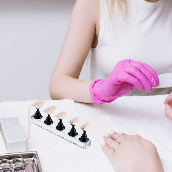 CDQ 2 set nageldisplayställ, magnetiskt nagelövningsställ DIY fingernagel (svart)