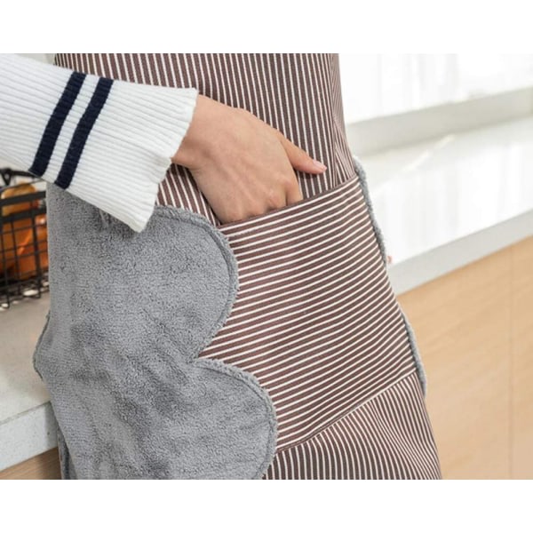 2 köksförkläden for kvinner med korsbaksida med söta fickor, passende for bakning, målning, trädgårdsarbeid og rengjøring