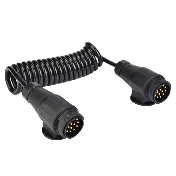 13-polet trailerstik med spiralkabeladapter til trailer/campingvogn