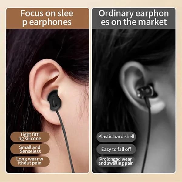 USB-C headset in-ear hovedtelefoner søvnlydisolering - Sort