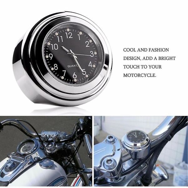 2st Motorcykel Quartz klocka och termometer 7/8 tum vattentät cykelstyre watch Aluminium Unive zdq