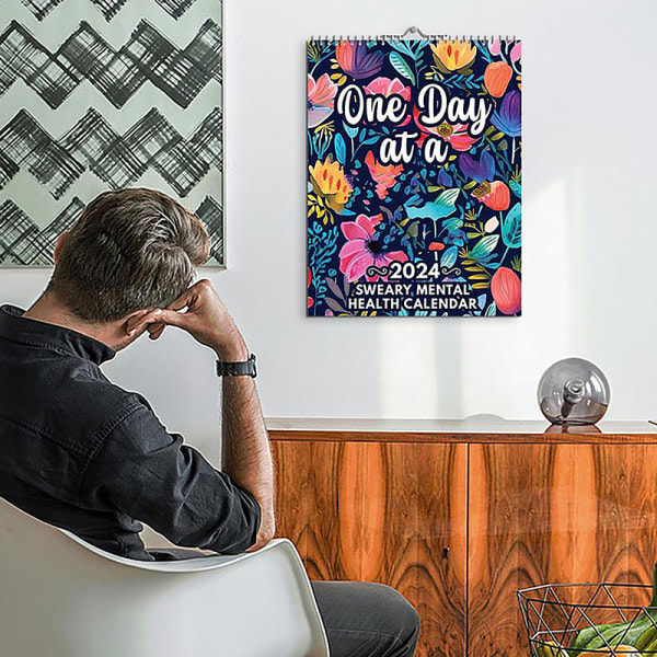 1 stk Mental Helse Skrivebords Kalender Sv?r Ordplanlegger Morsom roman B one size