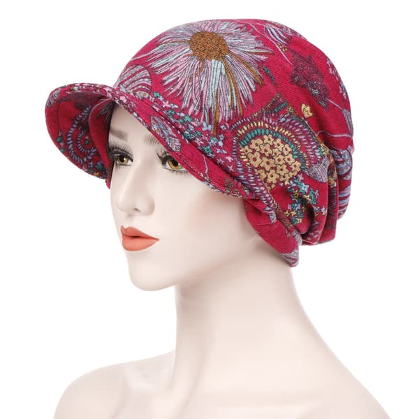 Dame Bomull Skjerf Hijab Bandanas Lue Blomst Hatt Baseball