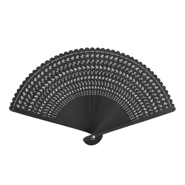 Kinesisk stil Bambu Fläkt Handgjord Folding Fan Dans Hand Fans Elegant present för kvinnor Damer Black Dragonfly Black 18CM