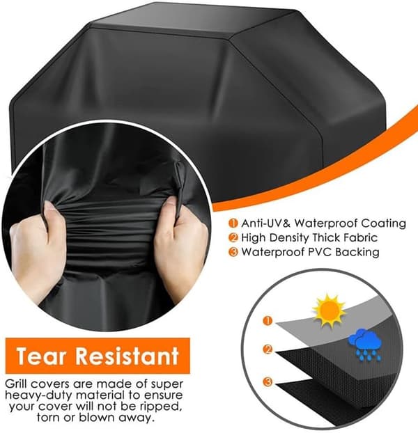 Robust grill cover, 210D Oxford fabric, extra durable - Complete weather protection
